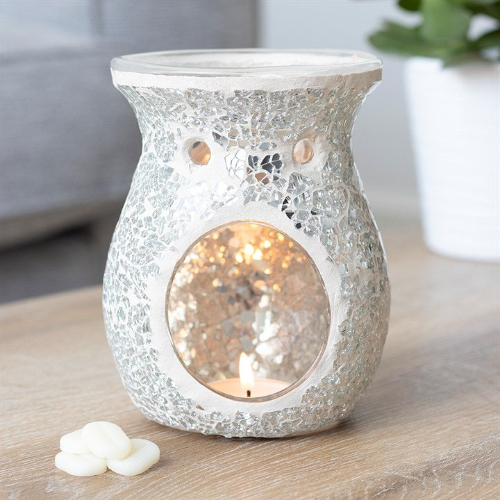 Large Crackle Burner Silver