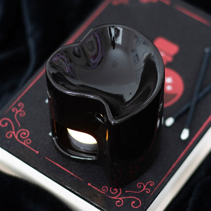 Small Black Heart Shaped Burner