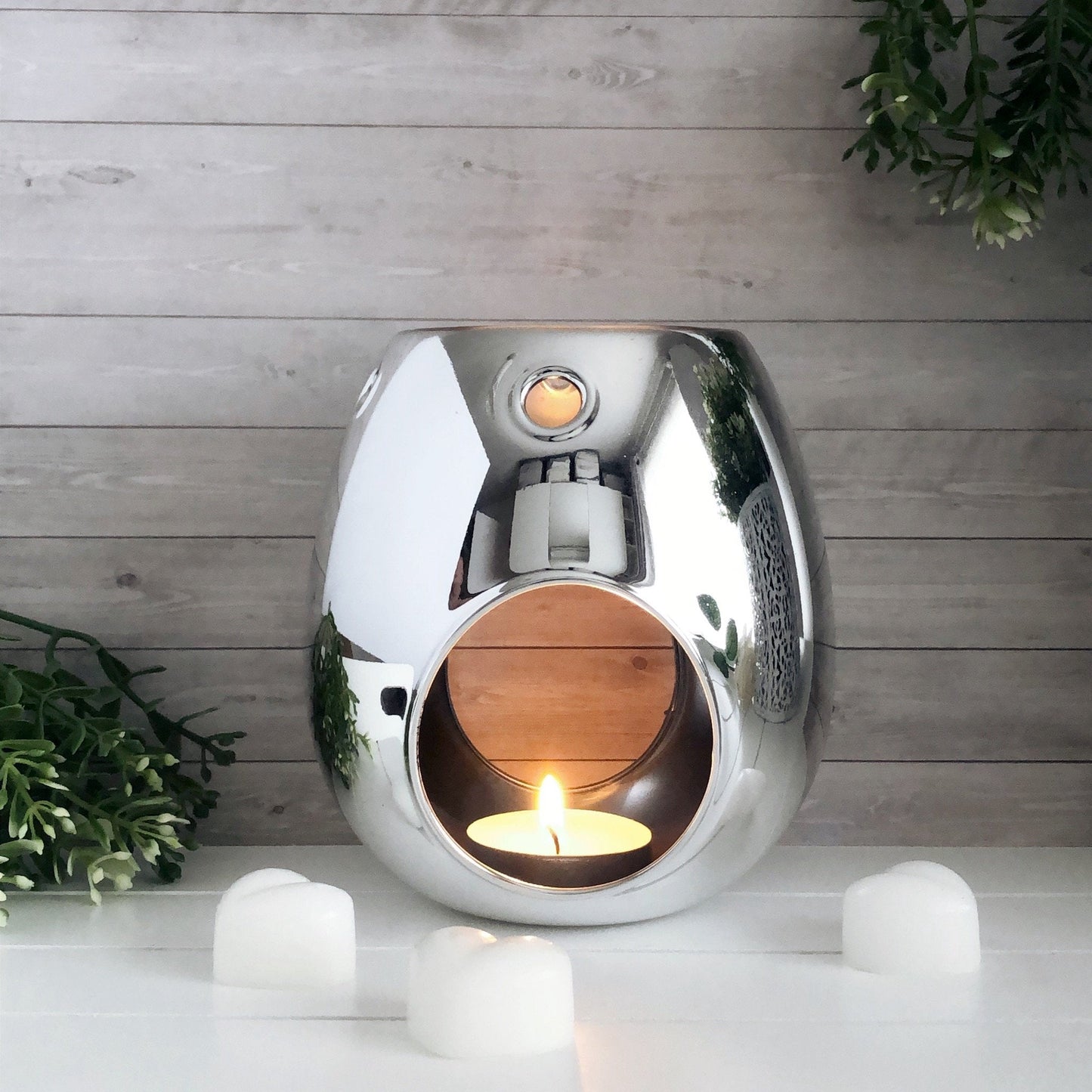 Glass Wax Burner Silver