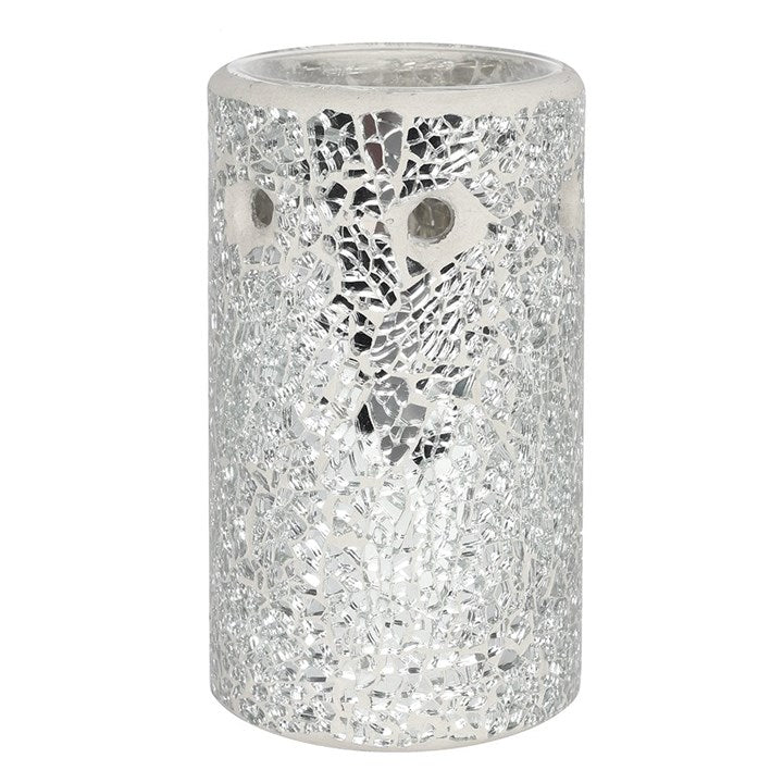 Pillar Crackle Burner Silver