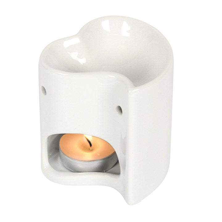 Small White Heart Shaped Burner