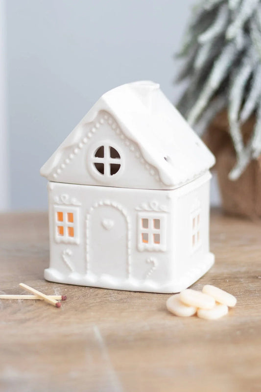 White Gingerbread House Burner