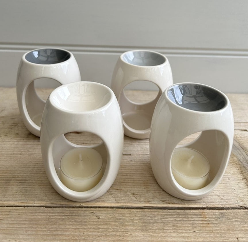 Small Simple Wax Burner All White
