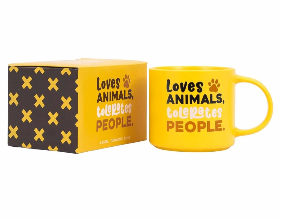 Loves Animals, Tolerates People Mug