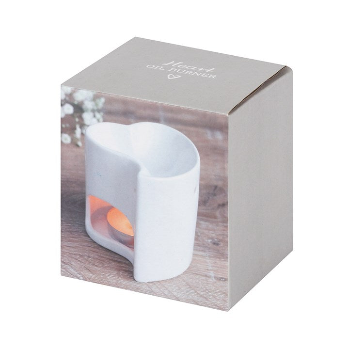 Small White Heart Shaped Burner