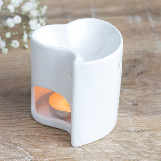 Small White Heart Shaped Burner