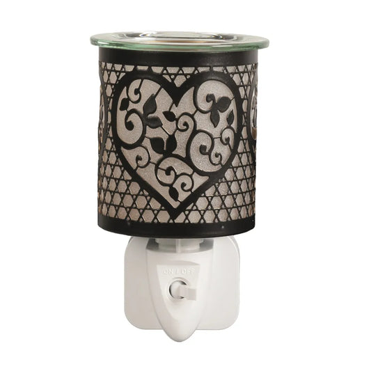Lace Heart Plug In Black