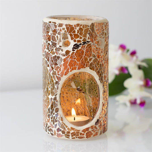 Pillar Crackle Burner Brown