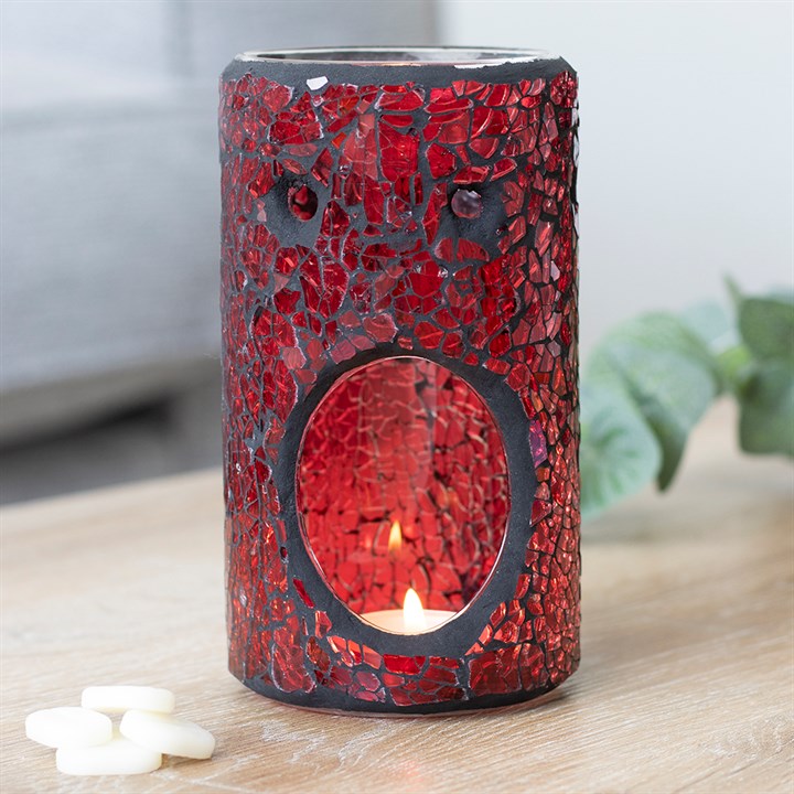Pillar Crackle Burner Red