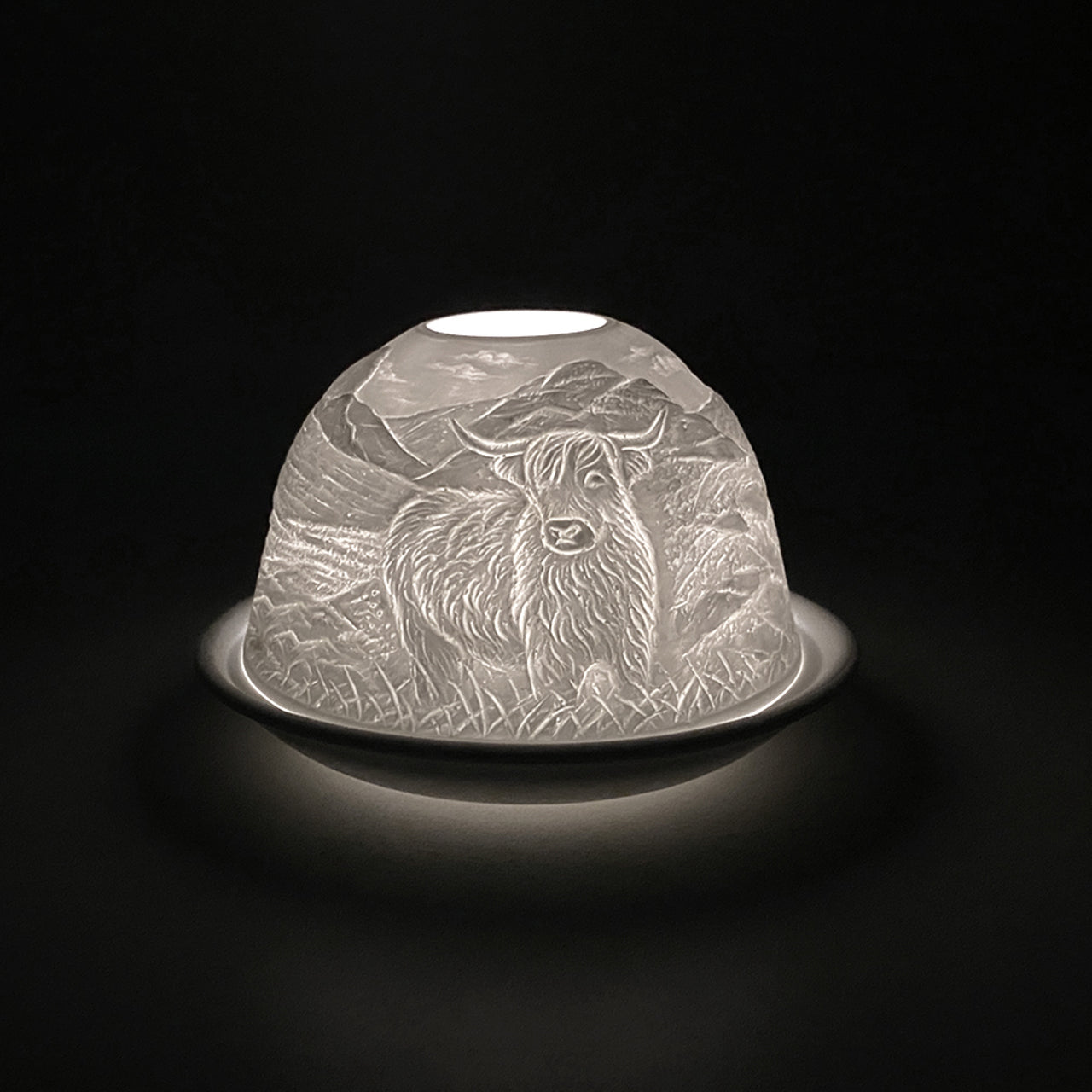 Highland Cow Tealight Dome