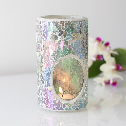 Pillar Crackle Burner Light Blue