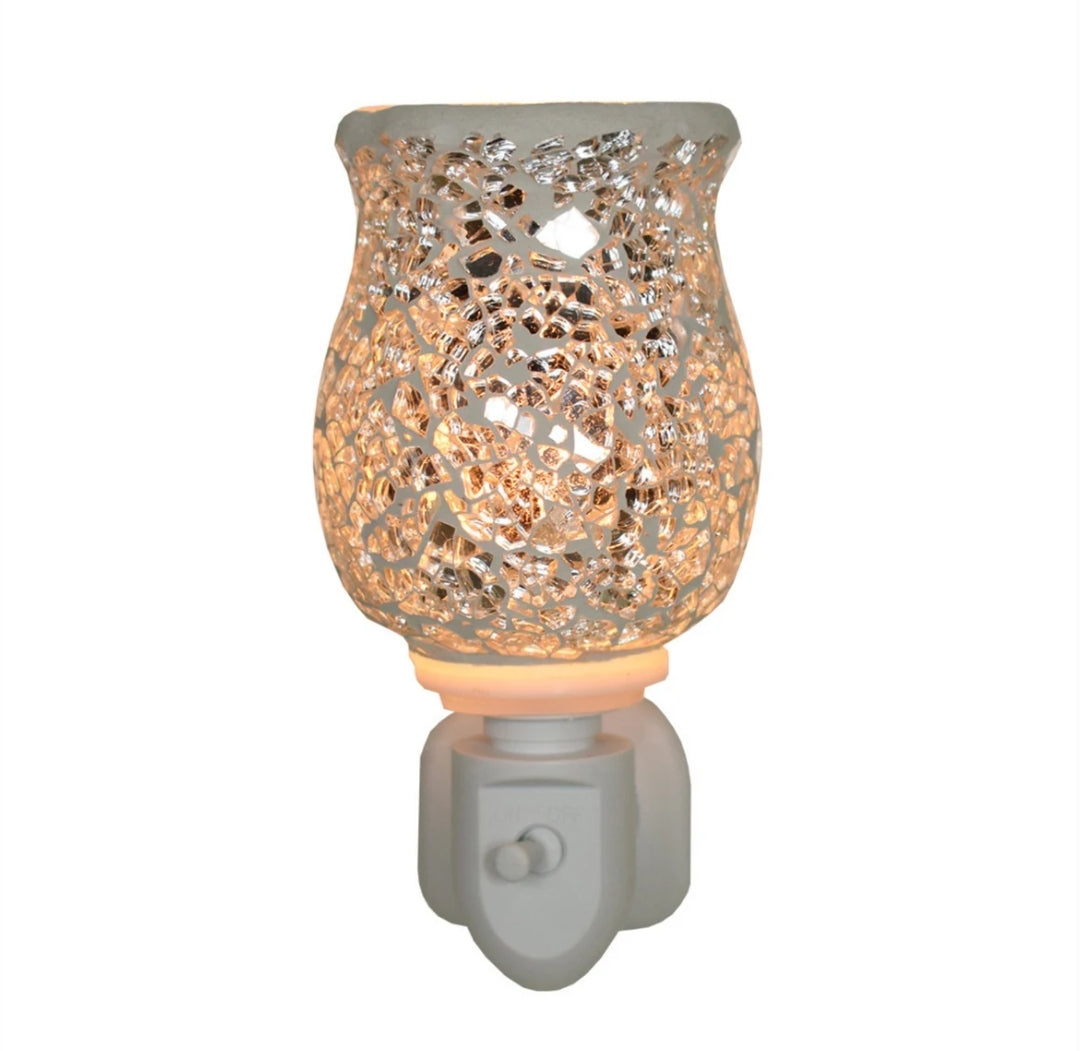 Silver Crackle Plug In