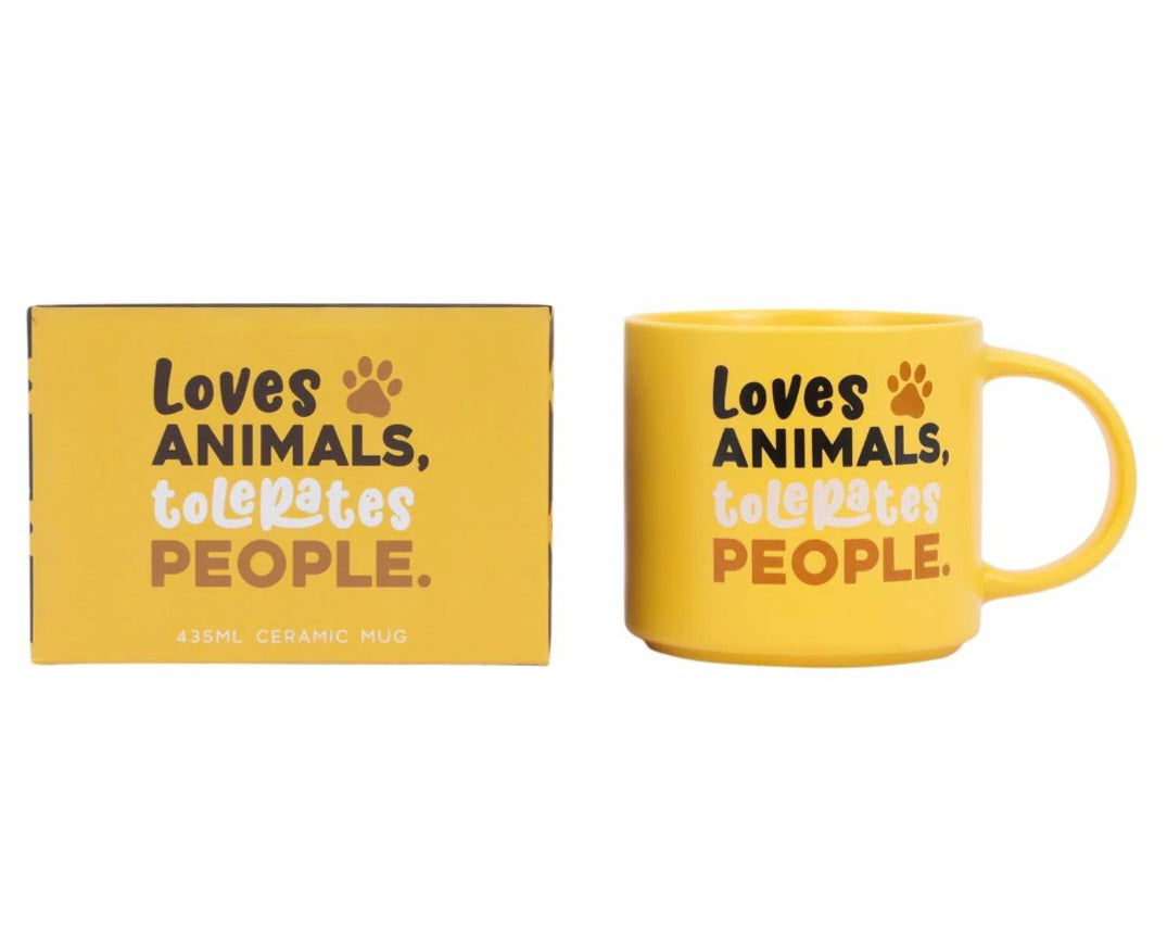 Loves Animals, Tolerates People Mug