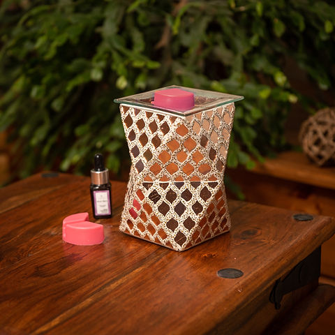 Rose Gold Geometric Moroccan Burner