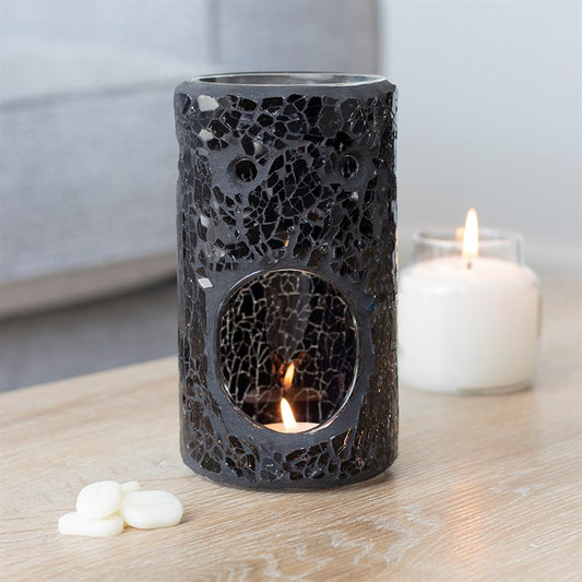 Pillar Crackle Burner Black