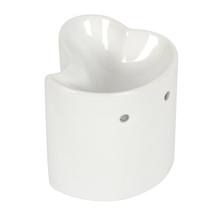Small White Heart Shaped Burner