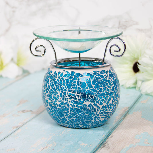 Round Blue Mosaic Burner