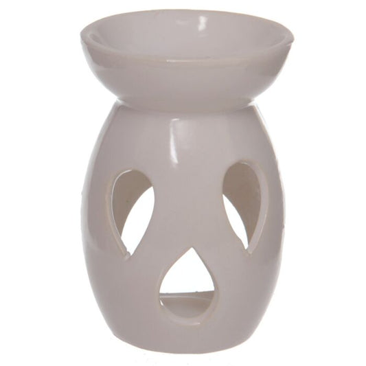 White Teardrop Cut Out Burner