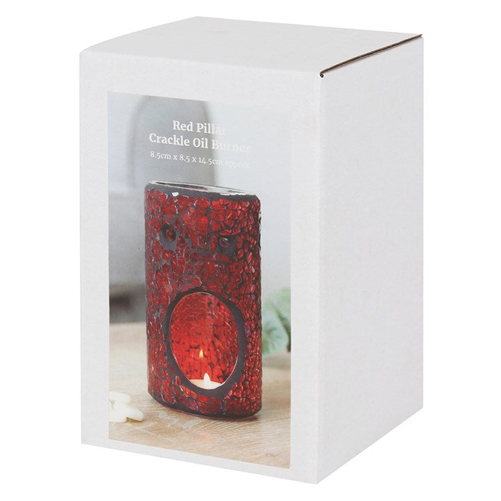 Pillar Crackle Burner Red