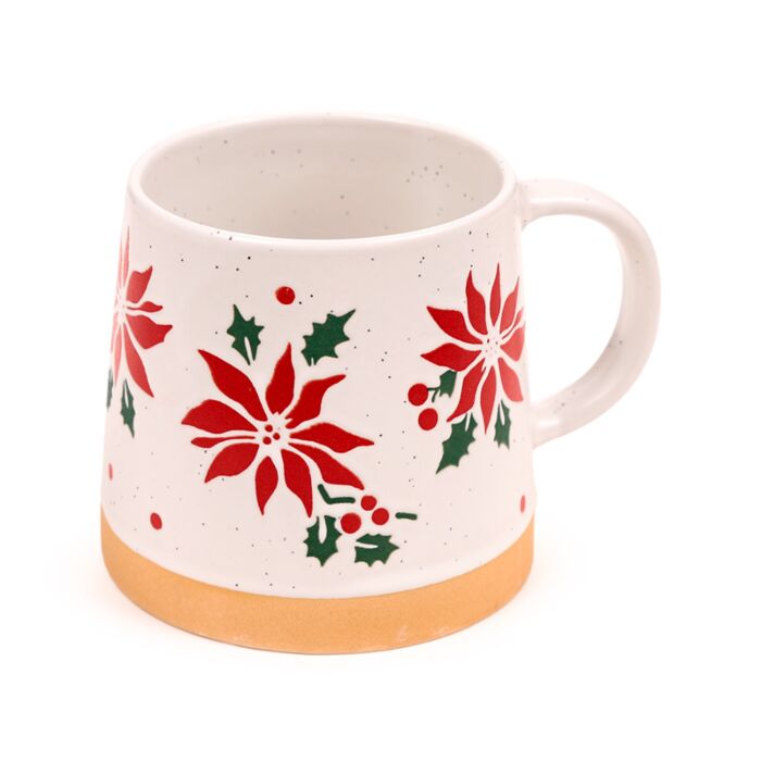 Poinsettia Stoneware Mug